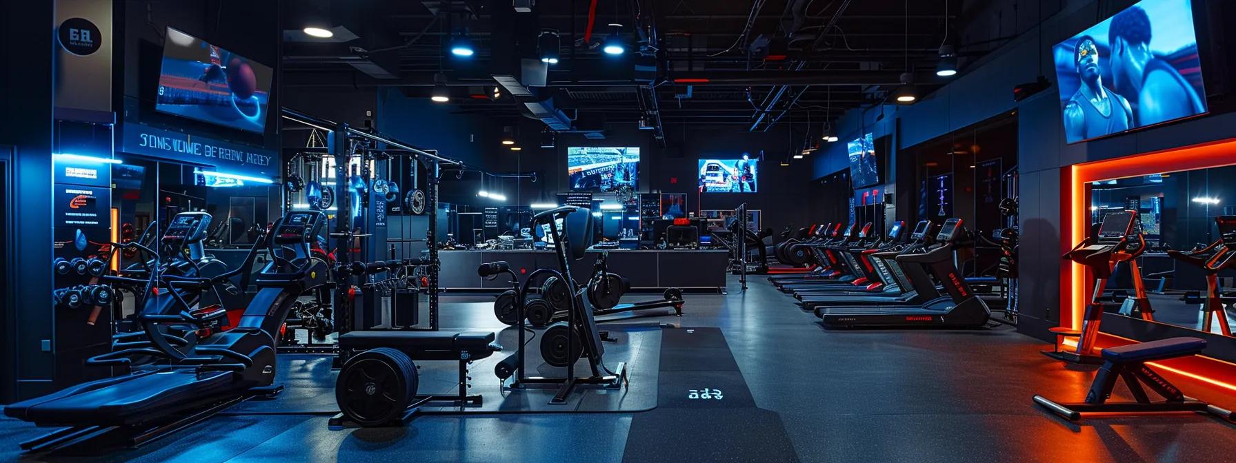 a bustling sports training facility showcases athletes immersed in high-tech equipment, including virtual reality simulators and advanced strength training machines, emphasizing the innovative techniques that elevate their performance.