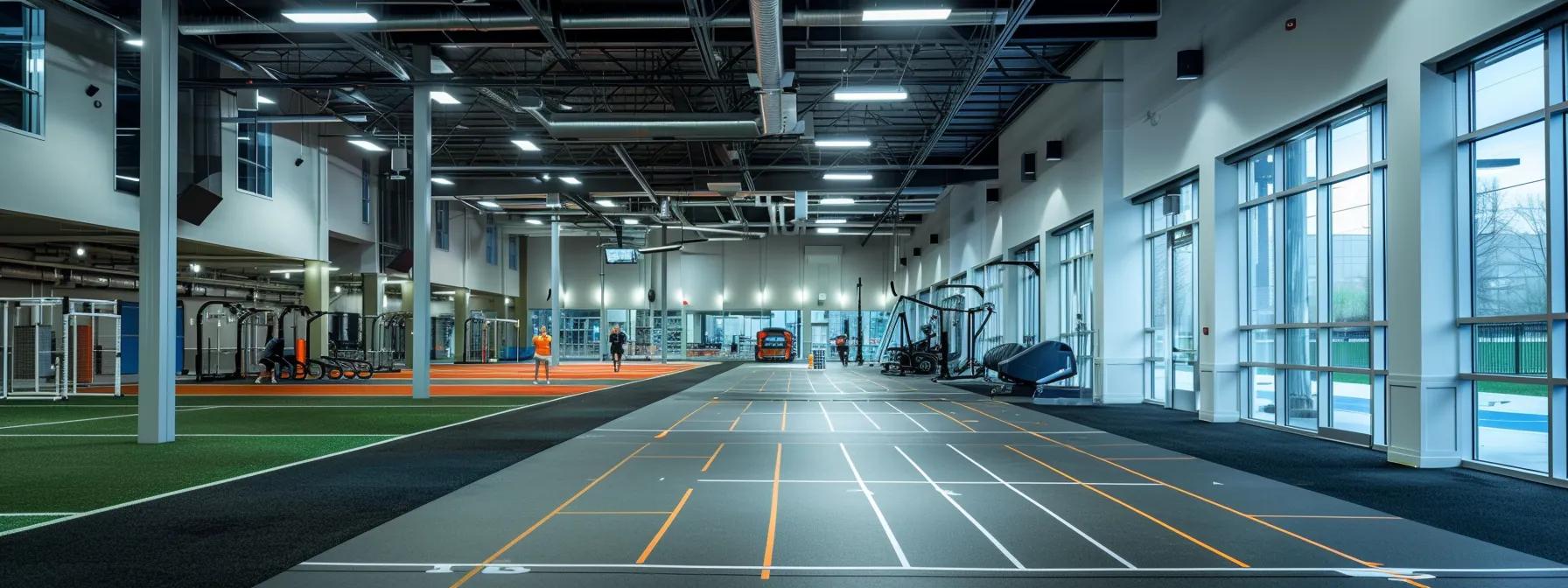 a dynamic indoor training facility showcases athletes engaged in various activities that blend physical training, mental focus, and nutritional preparation, highlighting the cohesive synergy of a holistic approach to injury prevention.