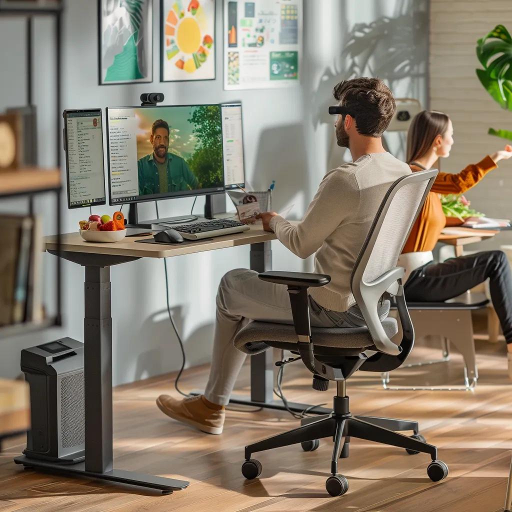 Ergonomic workstation setup promoting health and reducing fatigue in the workplace