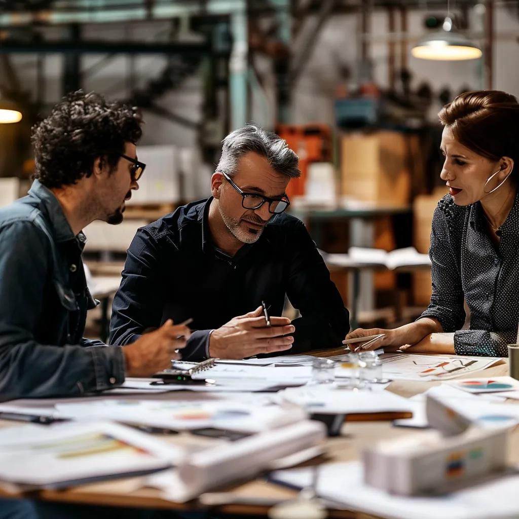 Team collaboration in a manufacturing environment focusing on supply chain resilience