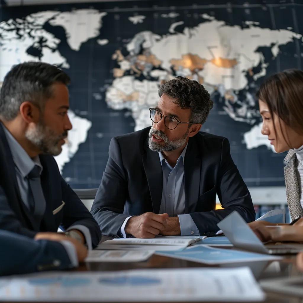 Business negotiation scene illustrating trade discussions related to tariffs and economic policies