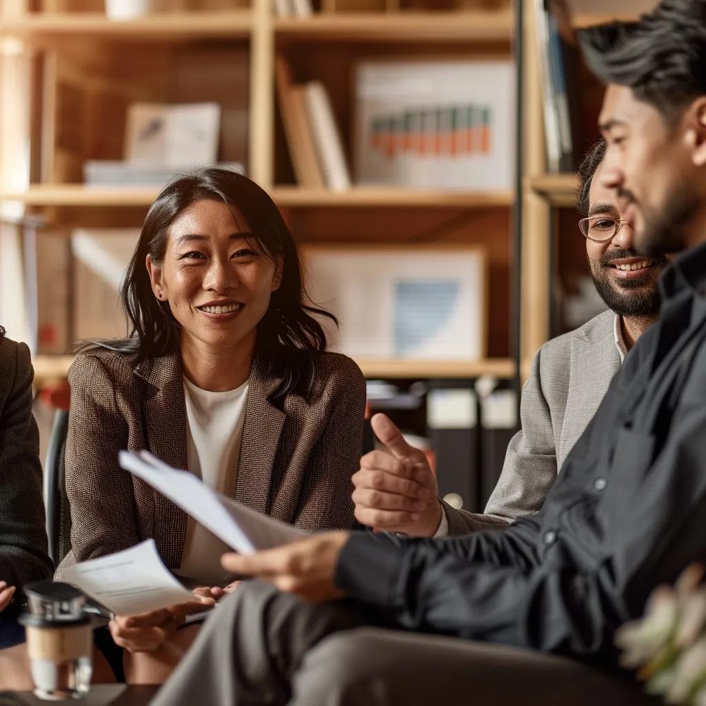 Economists discussing monetary policy in a modern office setting