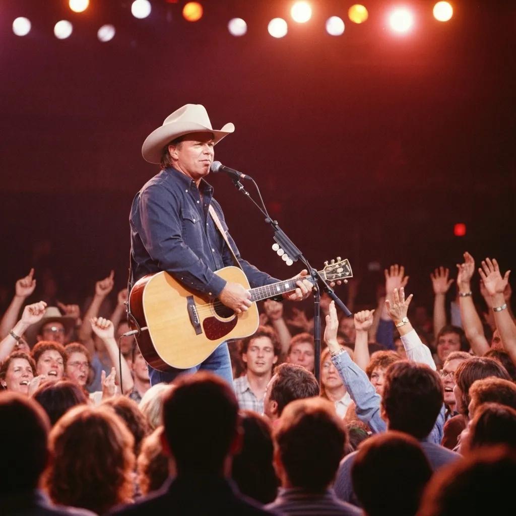 Garth Brooks performing live, highlighting his enduring legacy in country music