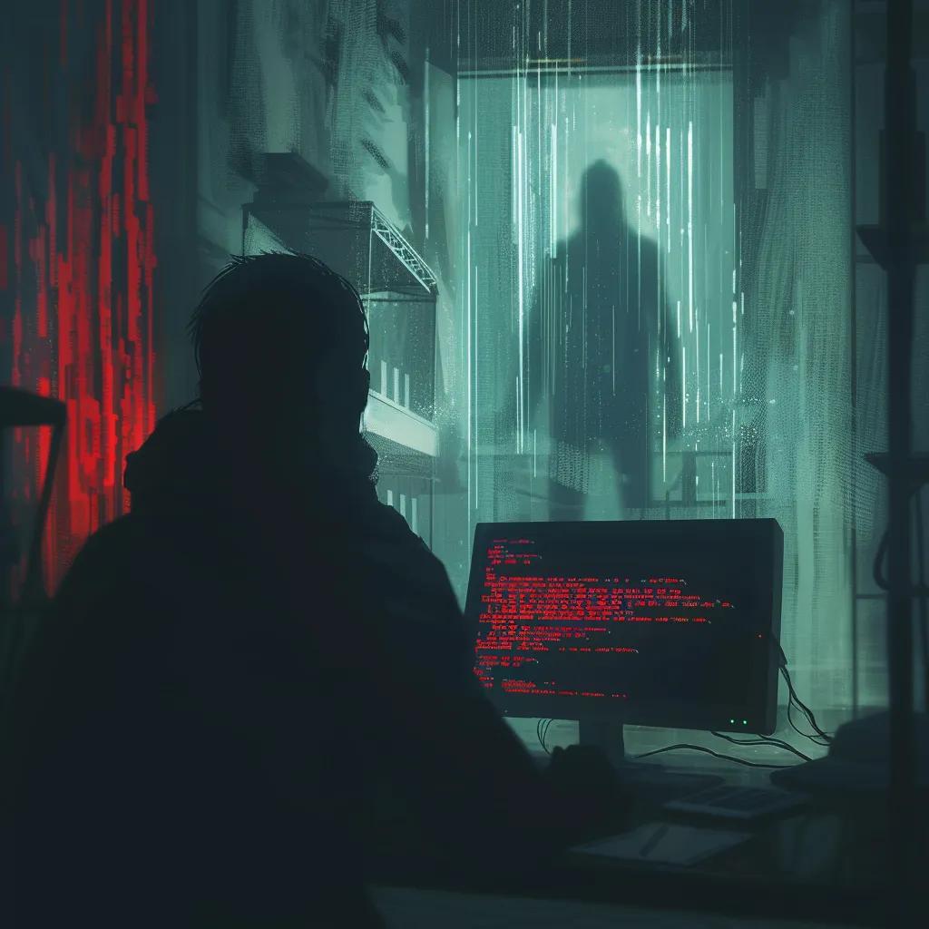 Illustration of a ransomware attack on a computer screen