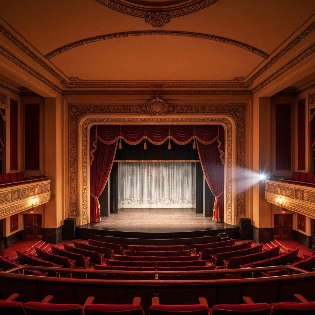 Interior view of the Richard Rodgers Theatre, showcasing its art-deco design and intimate seating arrangement for Hamilton performances