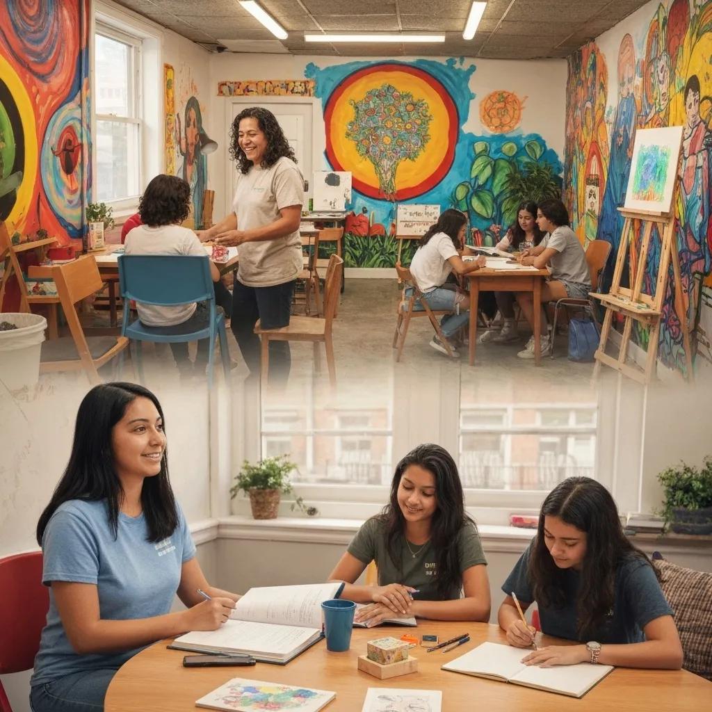 Youth engaged in activities at a Philadelphia Community Evening Resource Center, highlighting support services