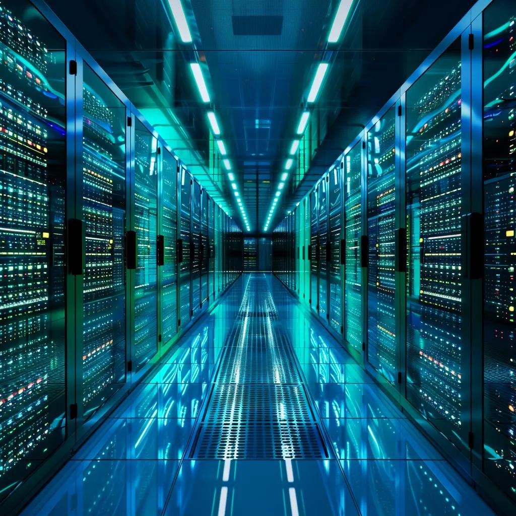 Advanced data center representing AI infrastructure development in the Gulf region