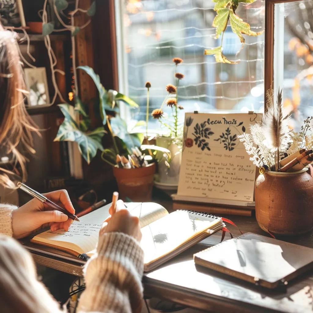 Individual writing goals in a journal, emphasizing the importance of goal setting for motivation