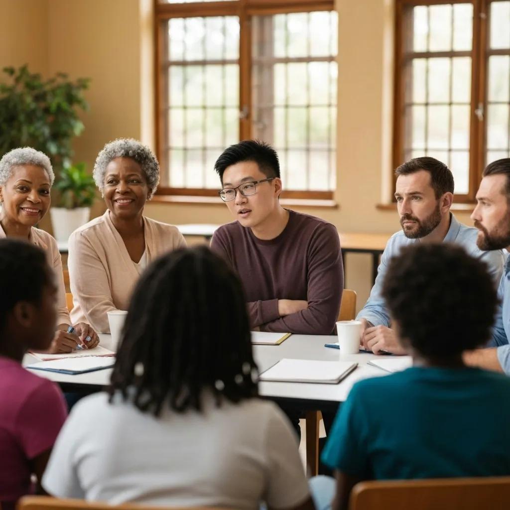 Community meeting on youth violence prevention with parents and leaders discussing strategies