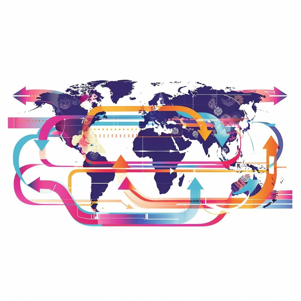World map showing trade routes and global reactions to new tariffs