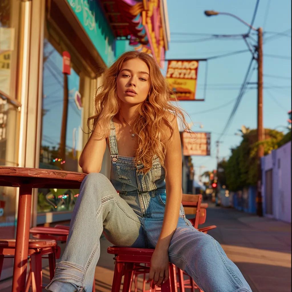 Sydney Sweeney modeling American Eagle jeans in an urban setting, highlighting fashion and cultural relevance