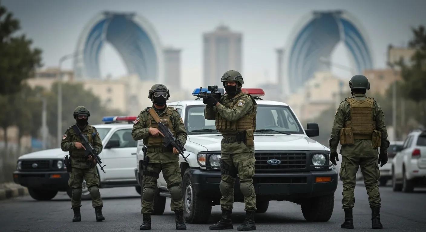 Iranian security forces conducting a tactical operation in Tehran, highlighting national security efforts