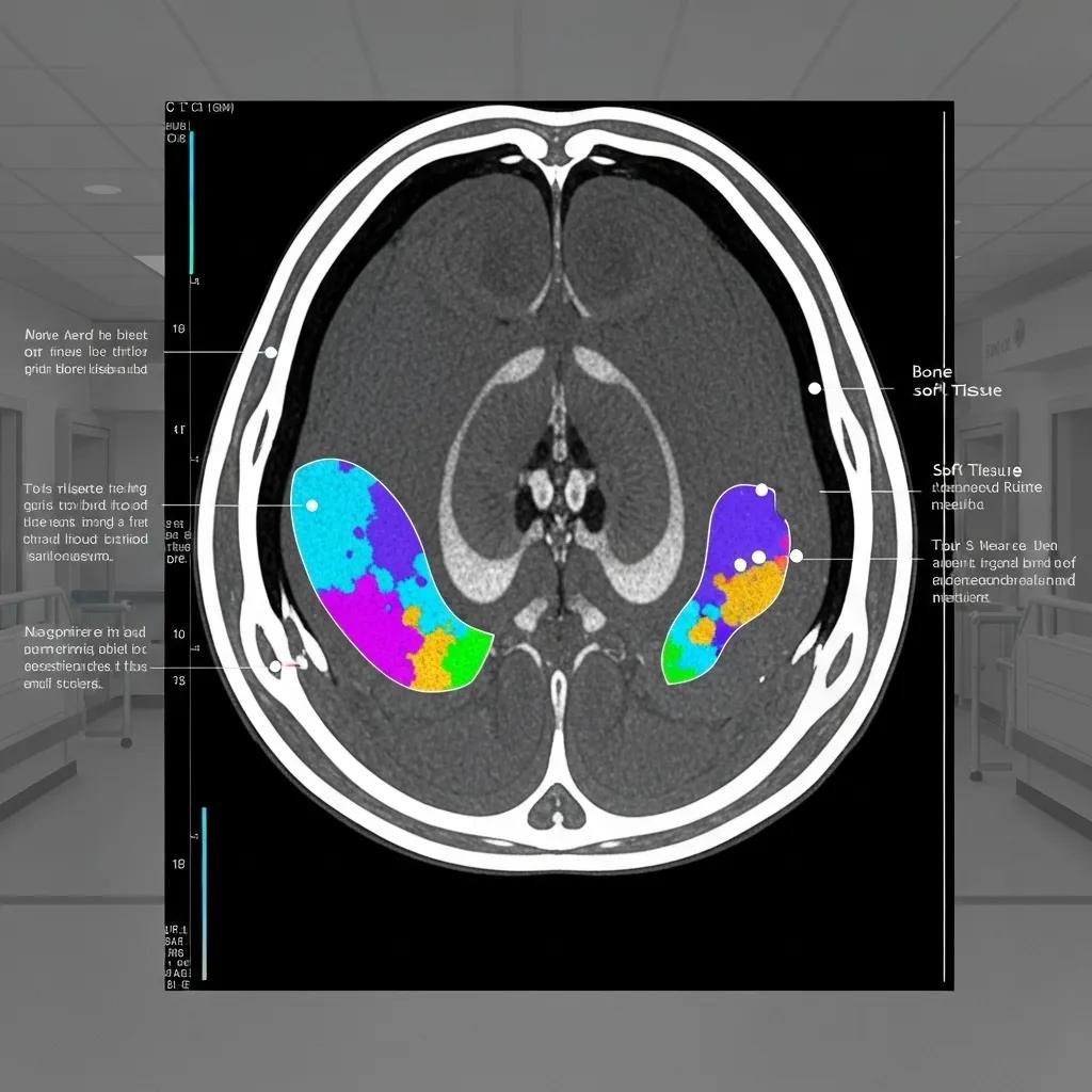 CT scan highlighting radiomics features for COVID-19 prognosis