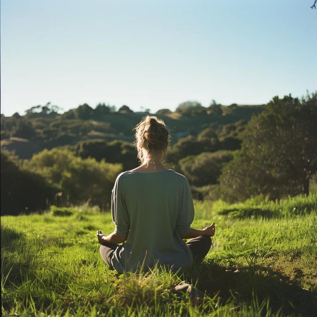Person meditating in nature, embodying the essence of intentional living and mindfulness