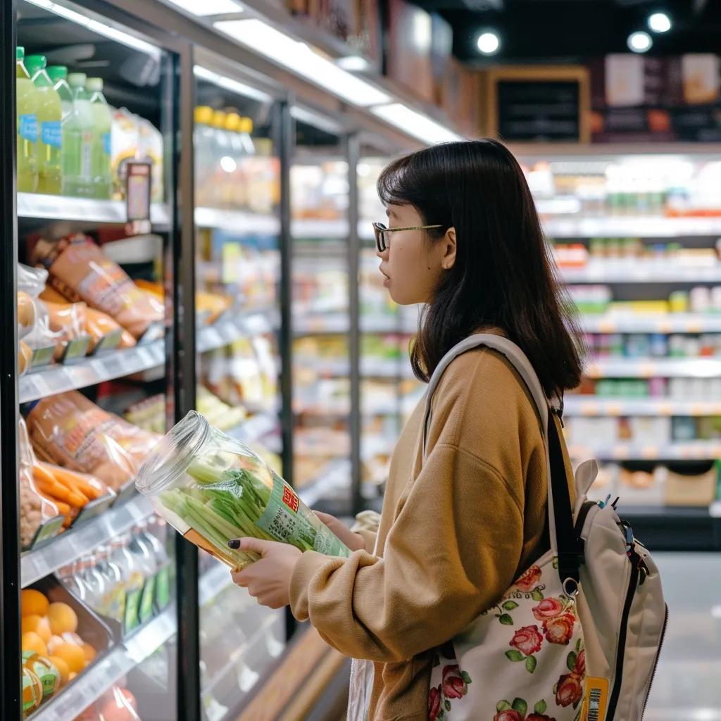 Individual comparing grocery prices, illustrating the impact of inflation on household budgets