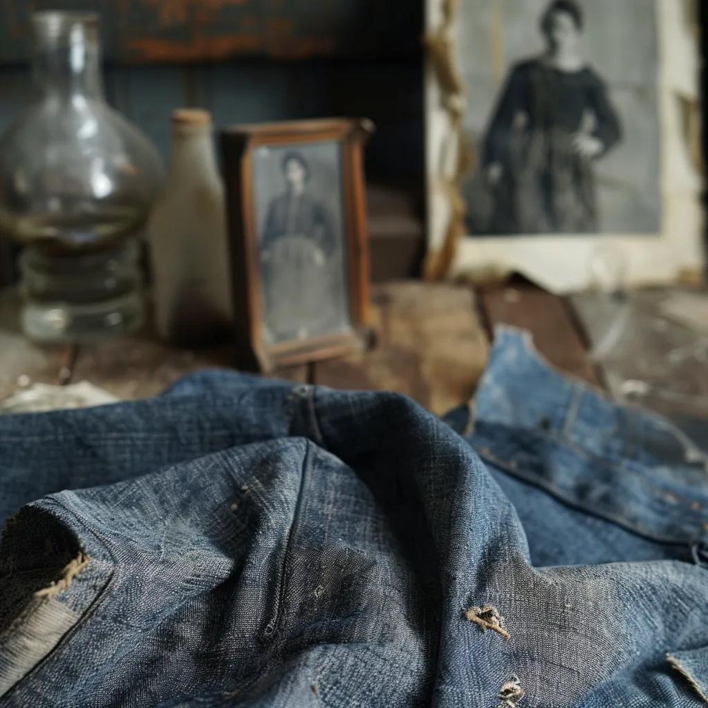 Close-up of denim fabric with heritage elements, reflecting on cultural sensitivity and historical implications