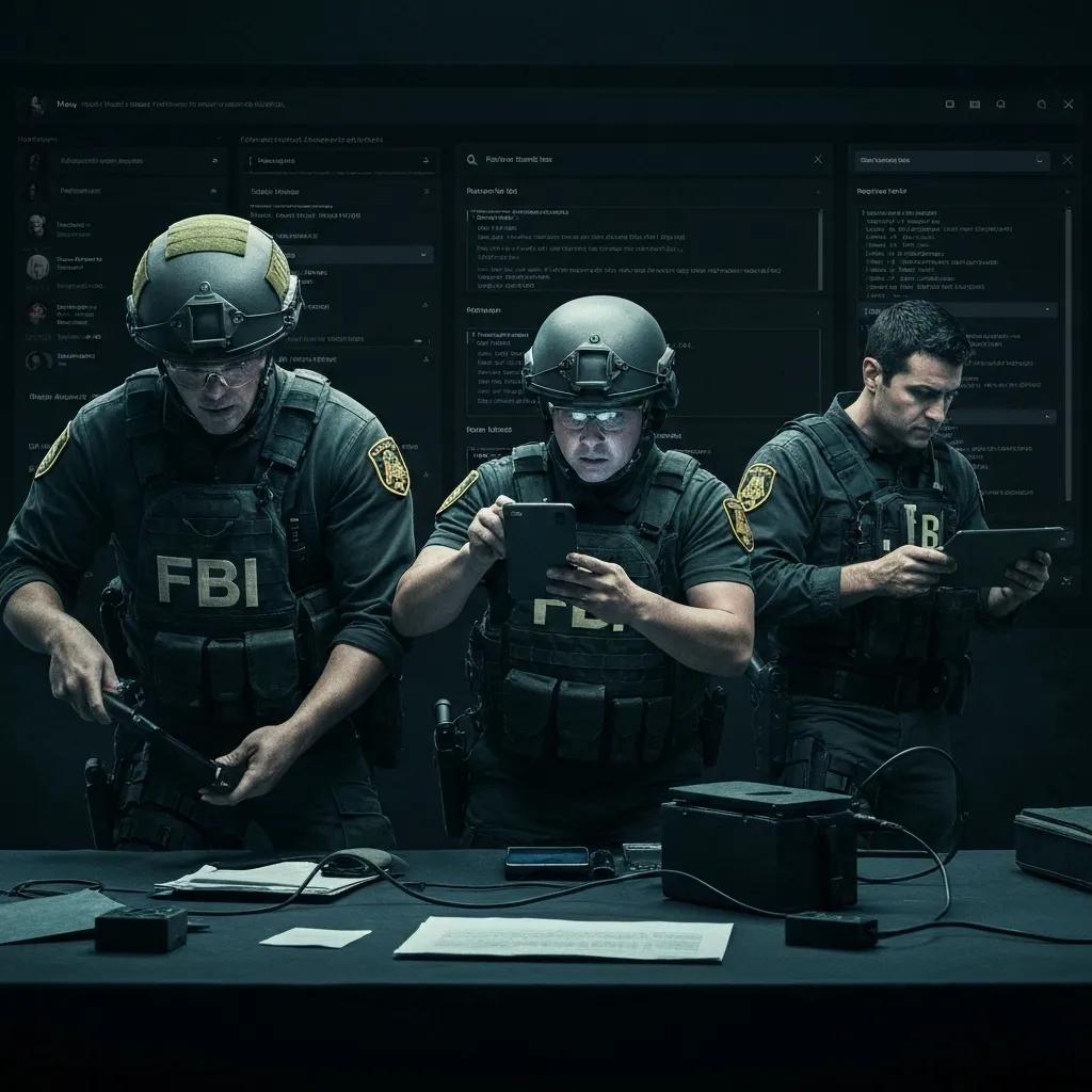 FBI agents in action during the disruption of the Hive ransomware group