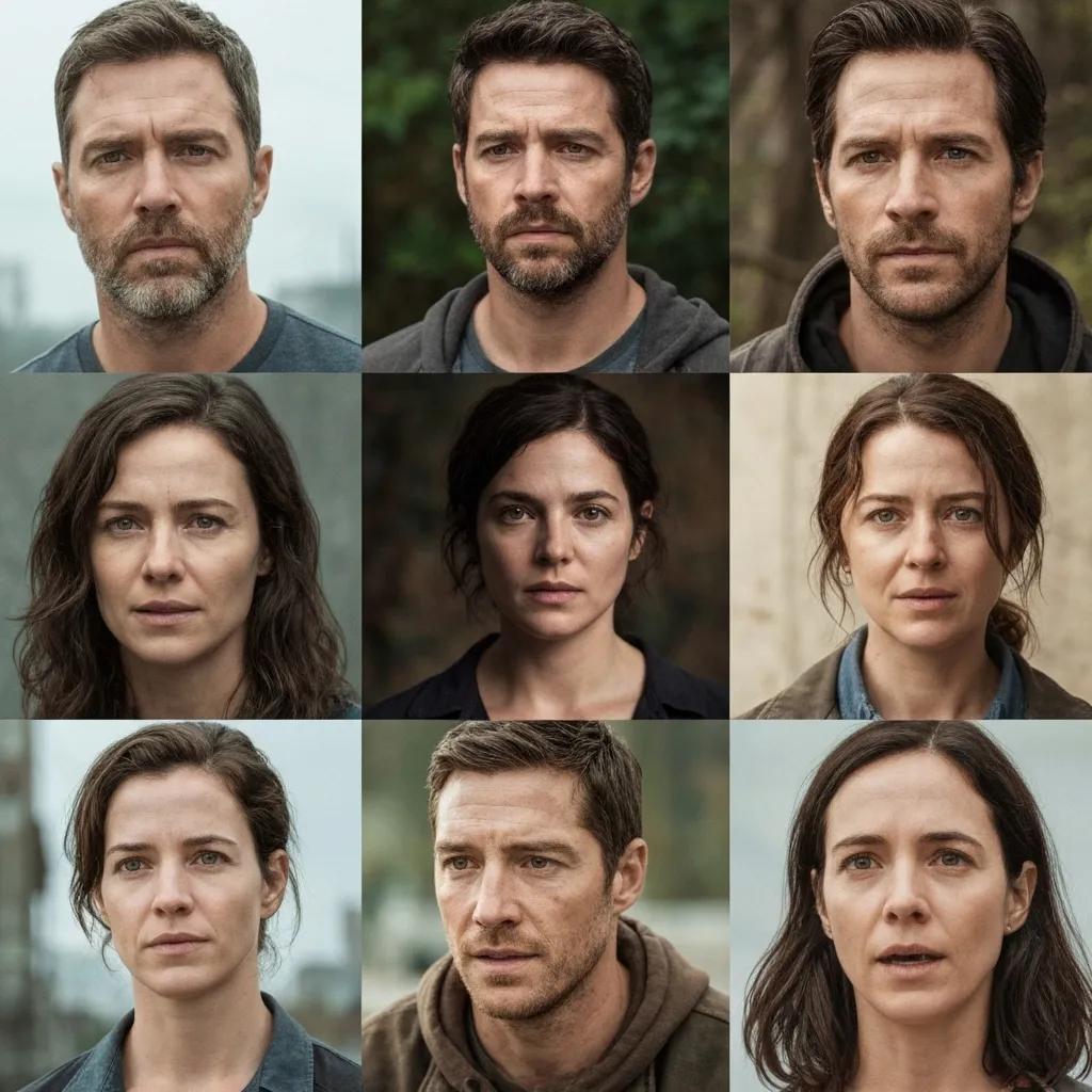 Headshots of confirmed cast members for The Last of Us Season 2