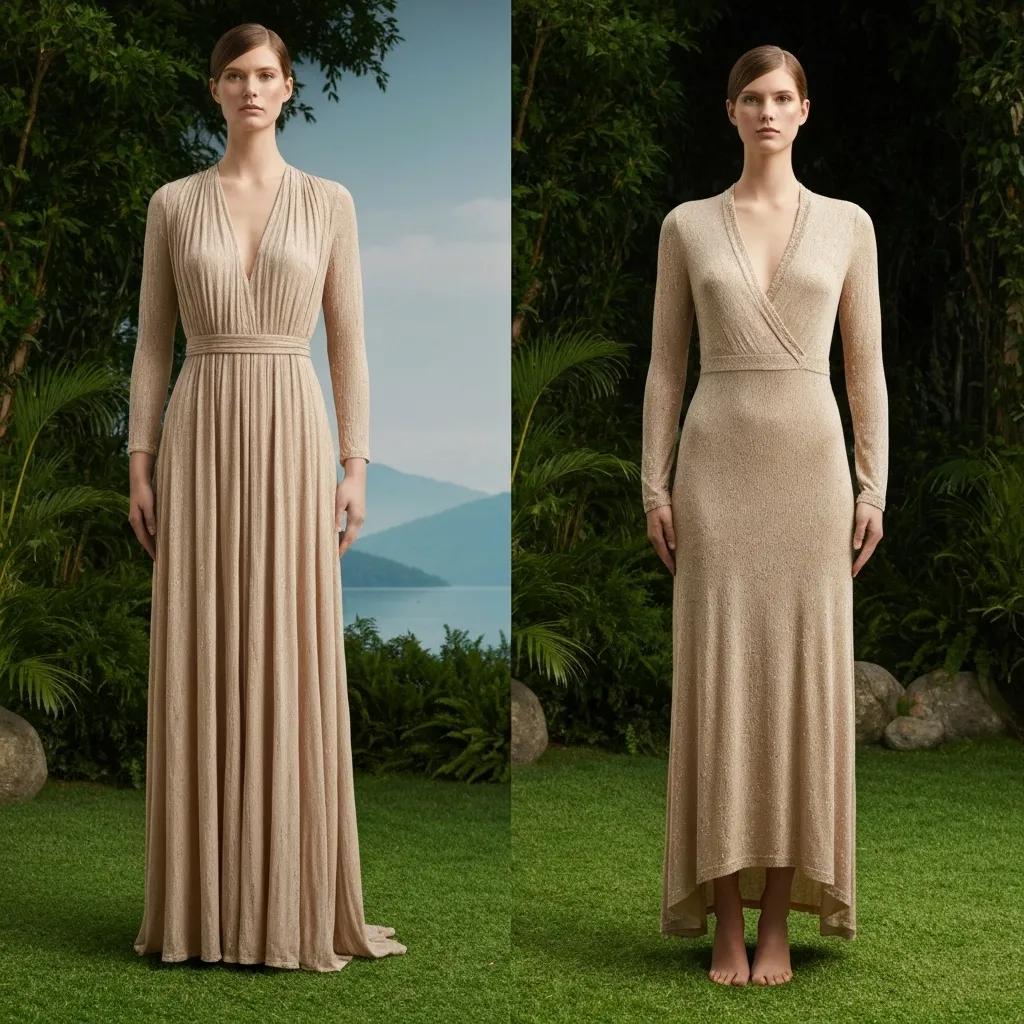 Stylish garment made from yeast-based silk in a natural setting, representing sustainable fashion and cruelty-free materials