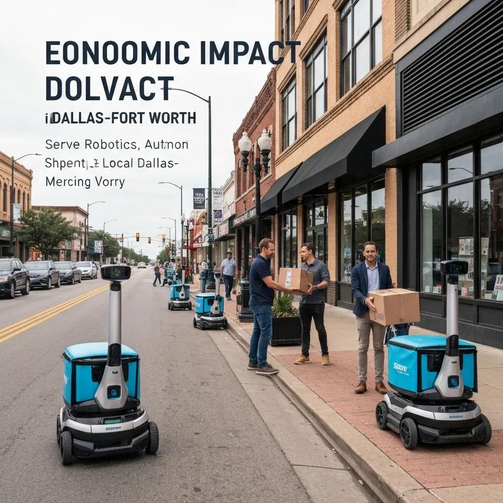 Local merchants and customers interacting with Serve Robotics delivery robots in Dallas