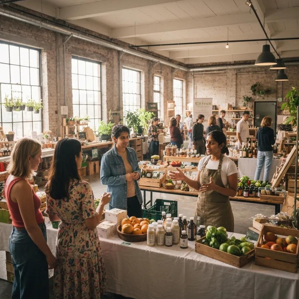 Sustainable fashion production environment showcasing ethical manufacturing practices in a solar-powered factory