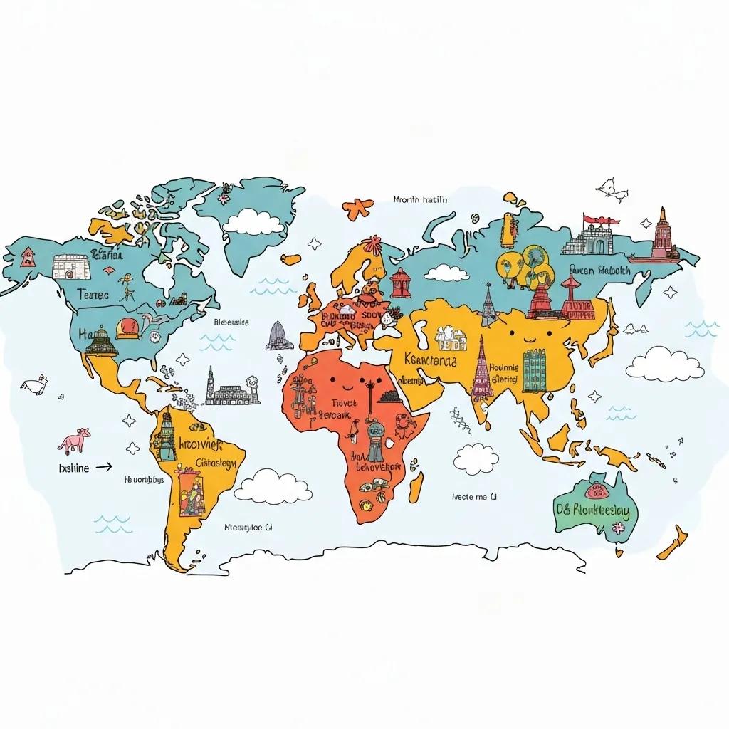 World map showcasing regions leading venture capital funding with sector highlights