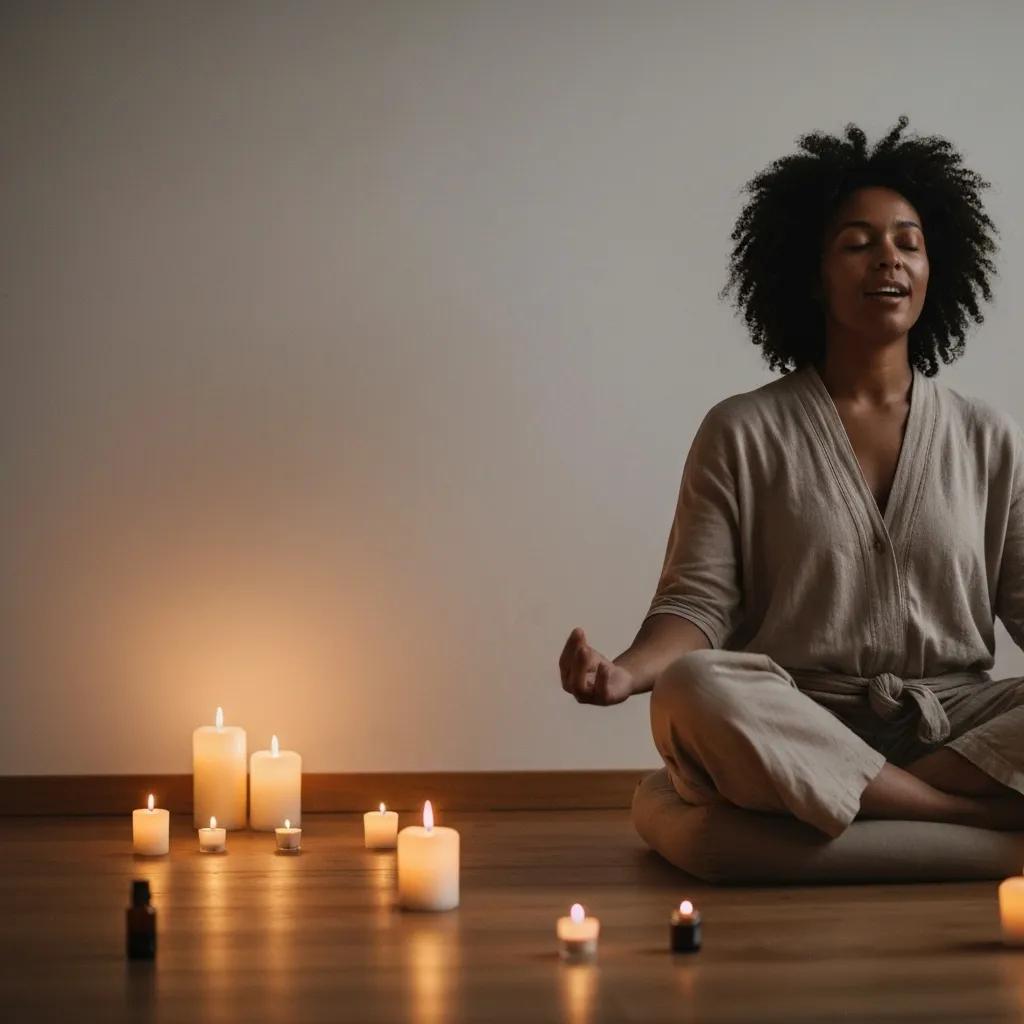 Serene meditation space showcasing the wellness benefits of home fragrance and aromatherapy