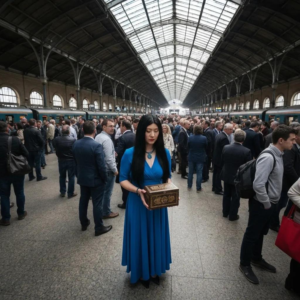 Advanced security technology in a museum, featuring AI surveillance, RFID tagging, and biometric access controls to enhance art protection