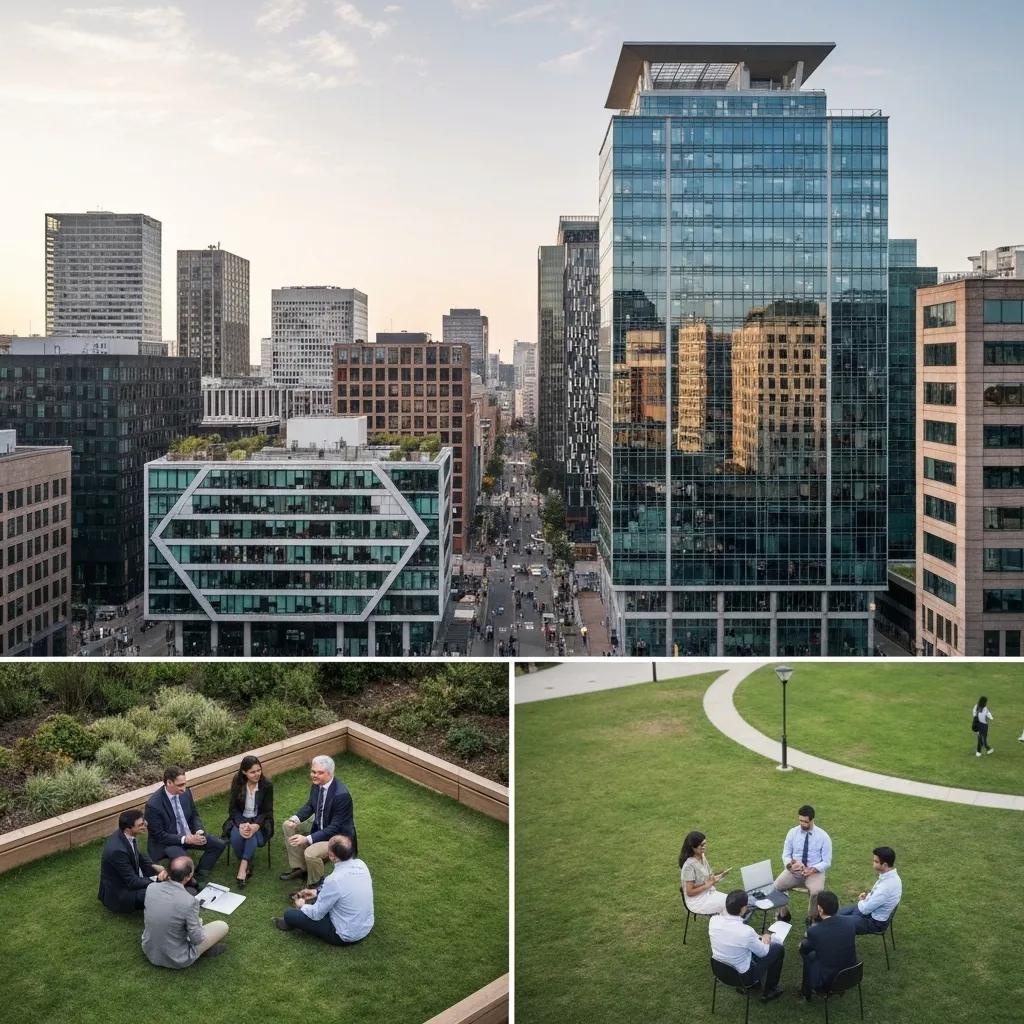 Vibrant tech hub showcasing a startup ecosystem with networking and collaboration