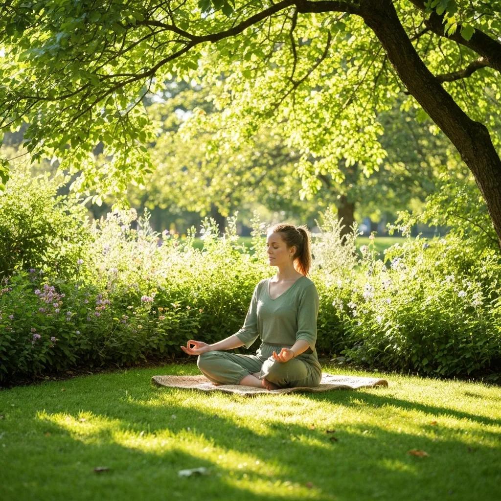 Individual practicing mindfulness in a tranquil outdoor environment, representing evidence-based therapy