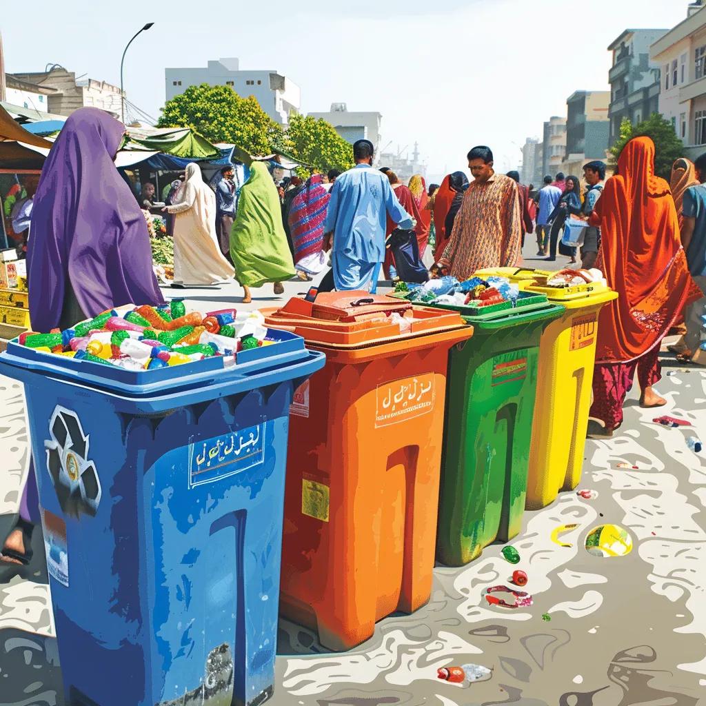 Community recycling initiative in Pakistan highlighting waste management improvements through circular economy practices