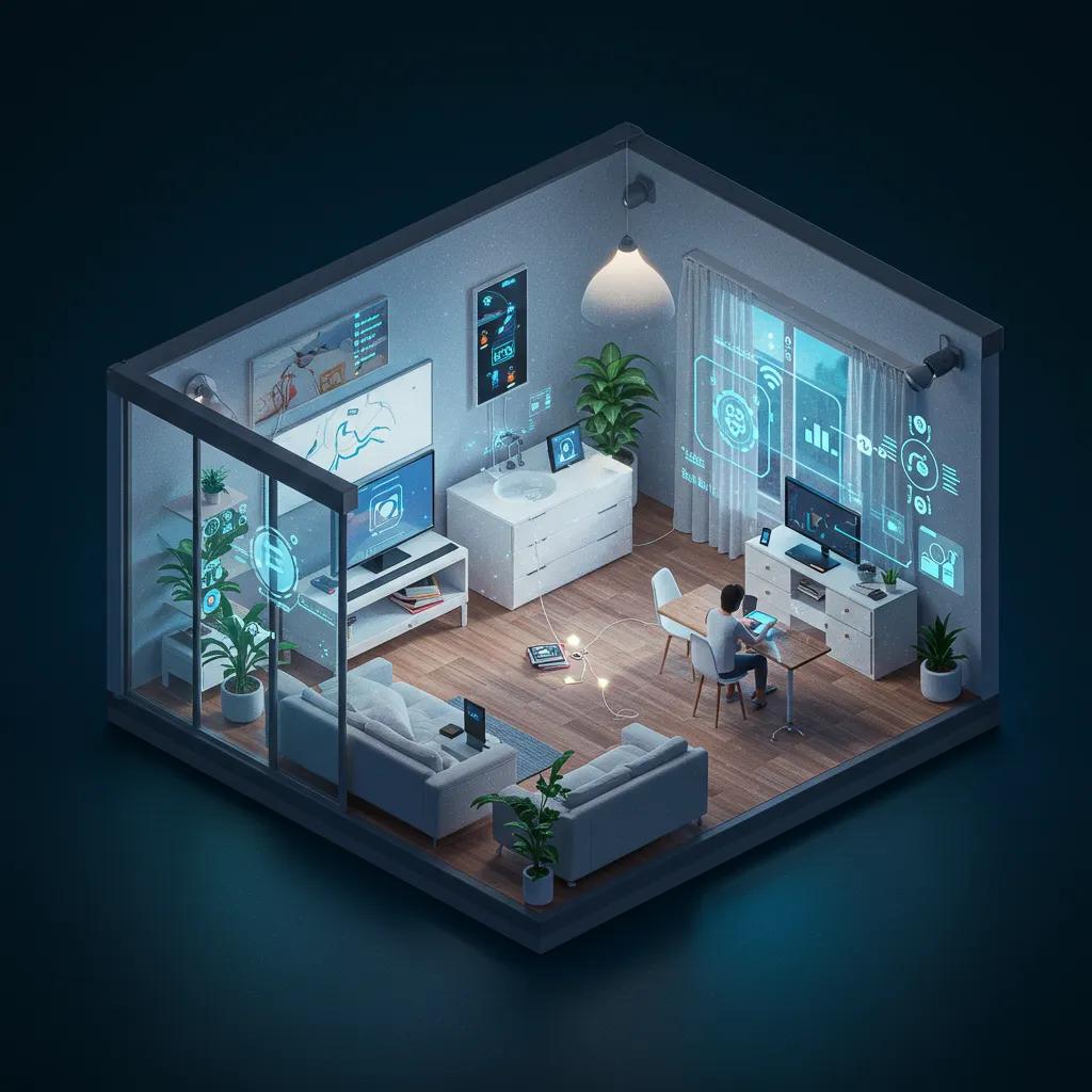 AI managing smart home devices for predictive automation and energy efficiency