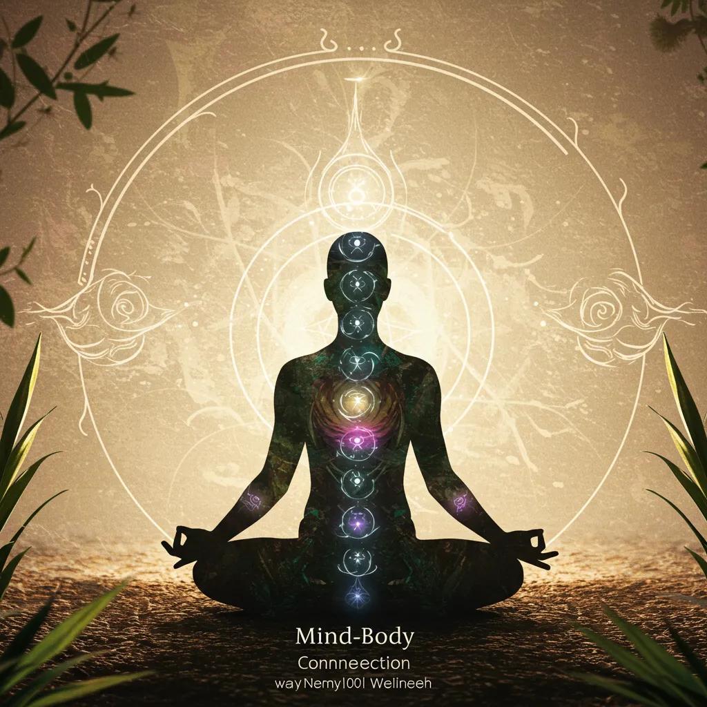 Artistic depiction of the mind-body connection through meditation, symbolizing mental clarity and emotional balance