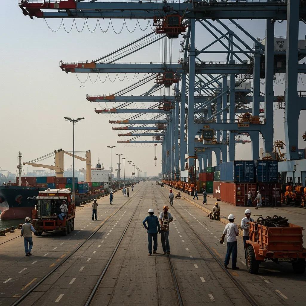 Busy port and logistics hub showcasing the impact of the China-Pakistan Economic Corridor on foreign investment