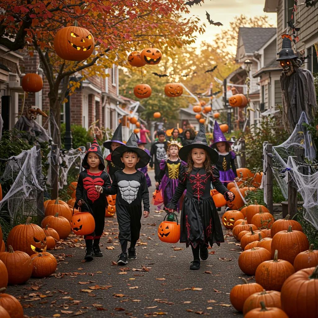 People enjoying Halloween festivities in sunny Los Angeles