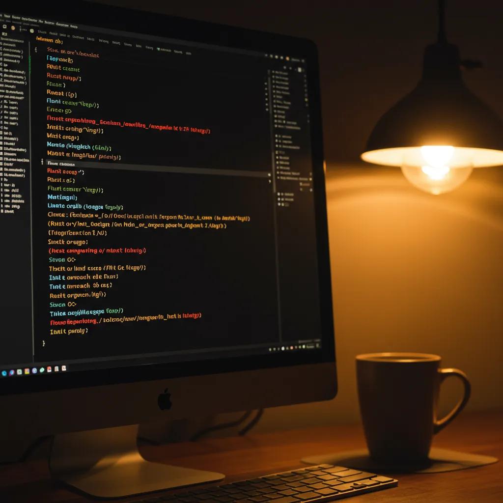 Close-up of a computer screen displaying code snippets from emerging programming languages