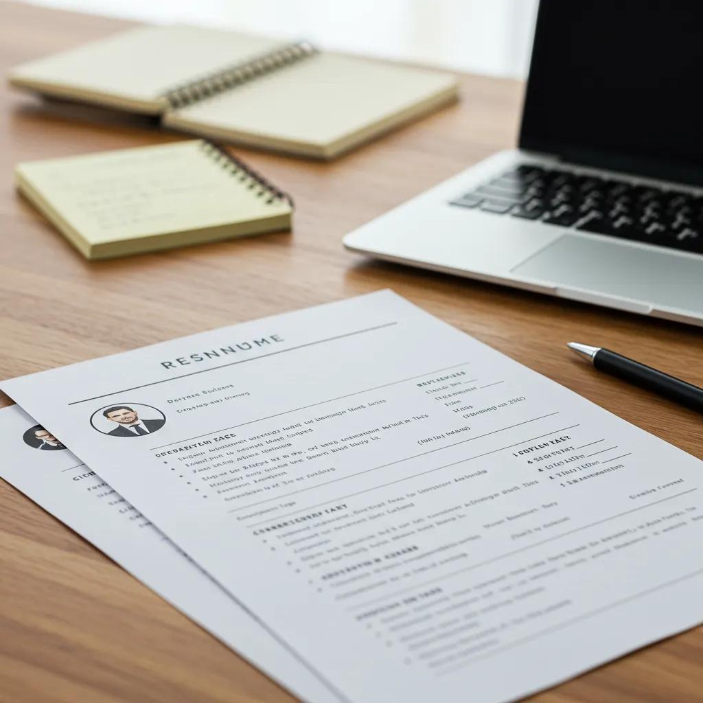 Close-up of an ATS-friendly resume on a desk, highlighting its organized structure