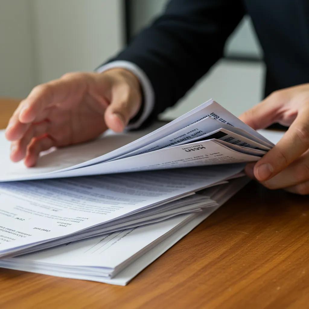 Close-up of unsealed documents on a table, symbolizing the quest for transparency in the Epstein case