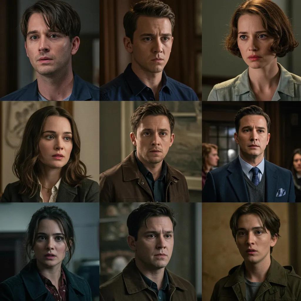 Collage of iconic scenes from critically acclaimed TV series of 2025 showcasing various genres