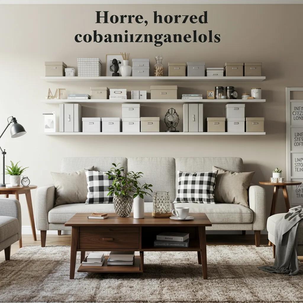 Stylish small apartment with multi-functional furniture like a sofa bed and storage ottoman, maximizing space