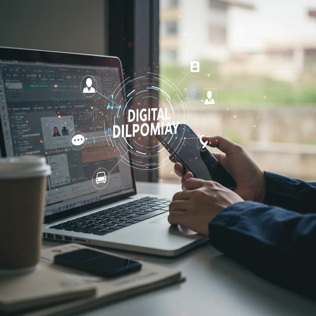 Diplomat utilizing digital tools for diplomacy and media engagement
