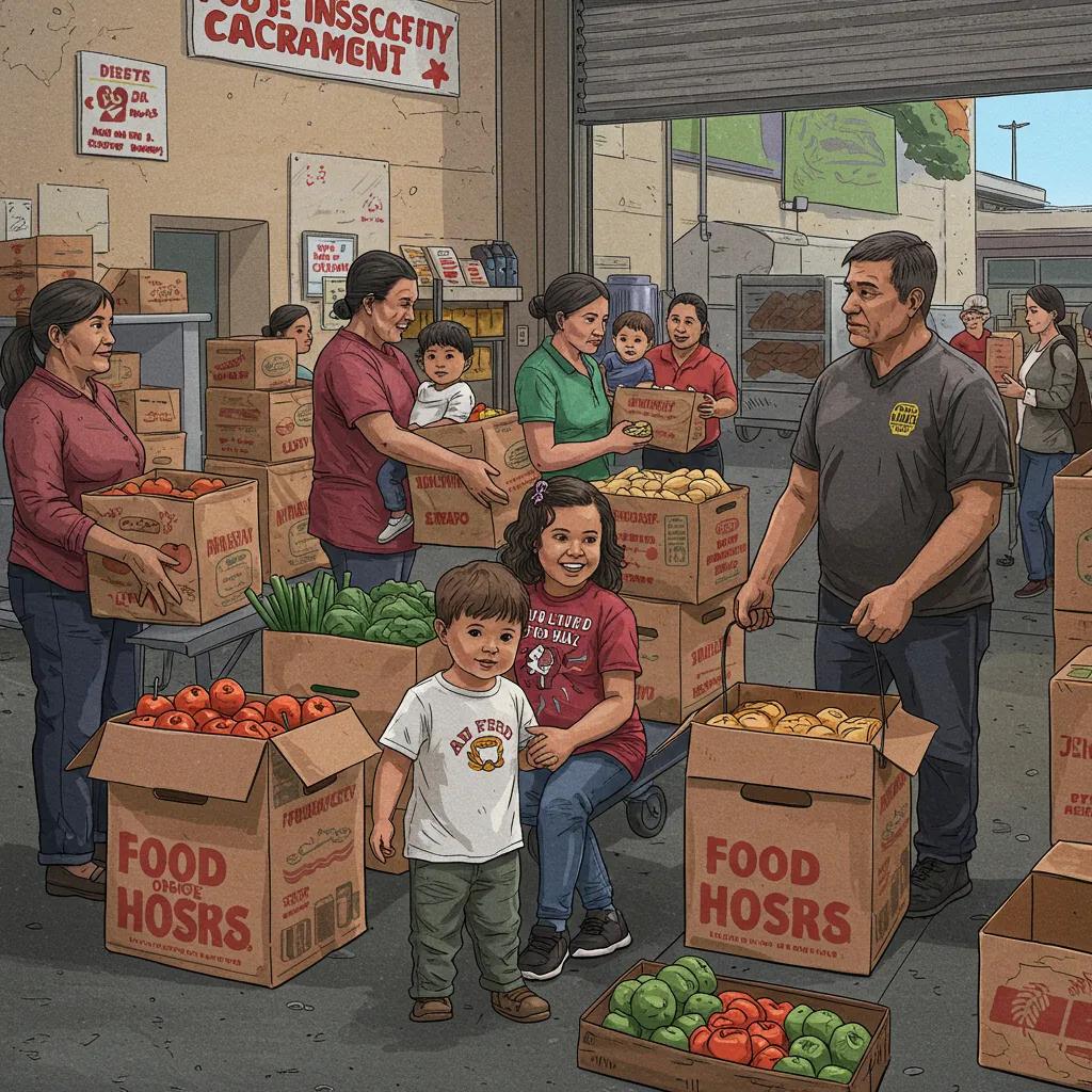 Families receiving food assistance in Sacramento, illustrating food insecurity statistics