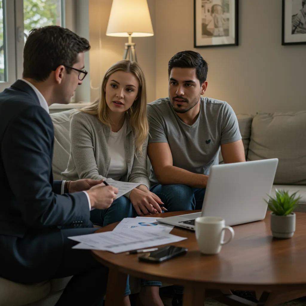 Financial advisor explaining bond market concepts to a young couple