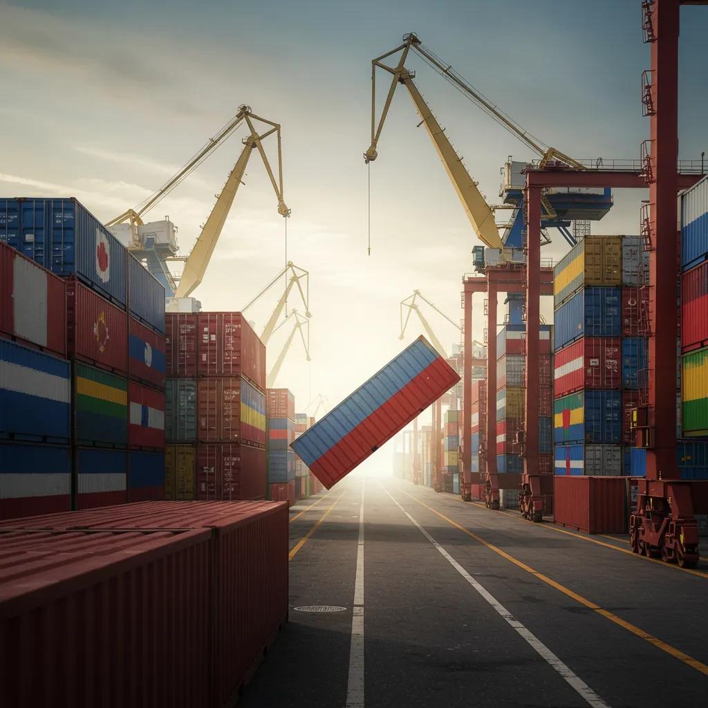 A bustling international trade port, symbolizing the profound impact of economic diplomacy on global commerce