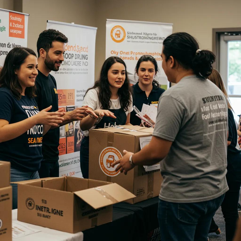 Local influencers engaging with the community at a fundraising event for food banks