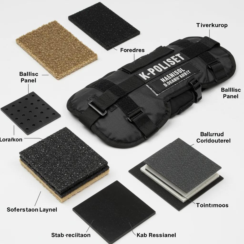 Materials used in K-9 bulletproof vests, highlighting technology and safety standards