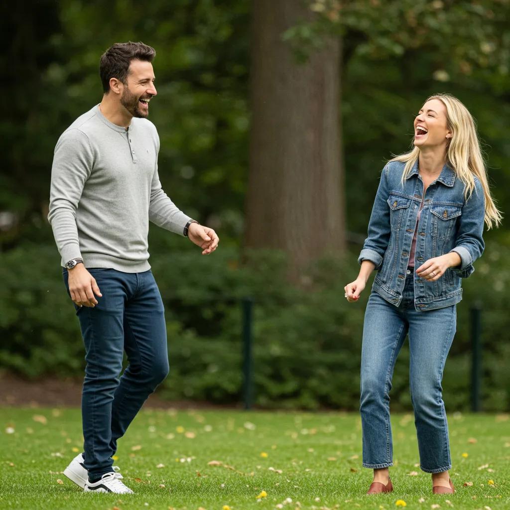 Newly confirmed celebrity couple enjoying a joyful day out, representing fresh relationships in 2025