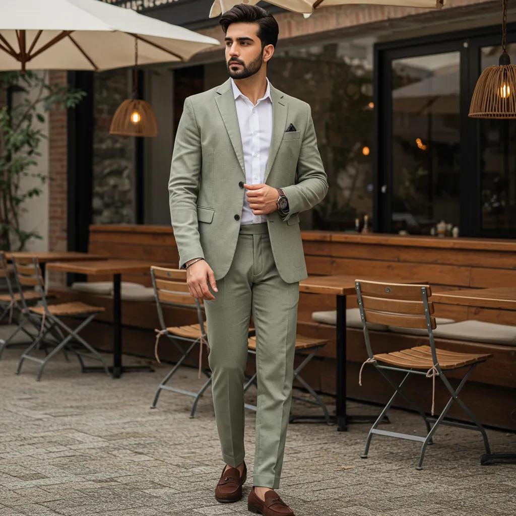 Pakistani man in relaxed tailoring, showcasing comfort and style in modern menswear