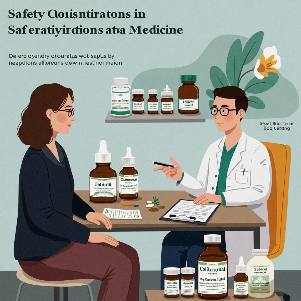 Patient consulting with a qualified practitioner about safety considerations in alternative medicine