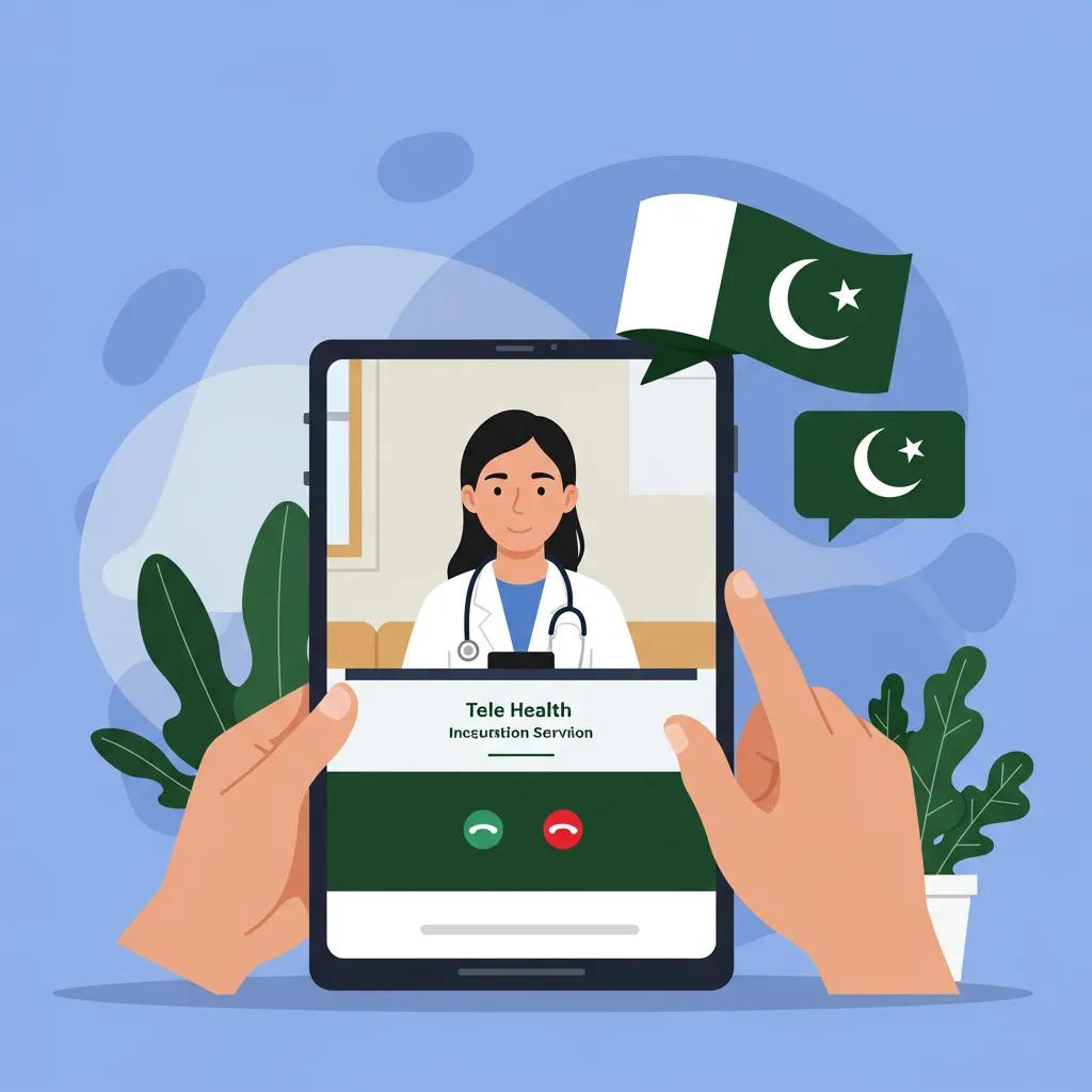 Patient engaging in a telehealth consultation at home in Pakistan